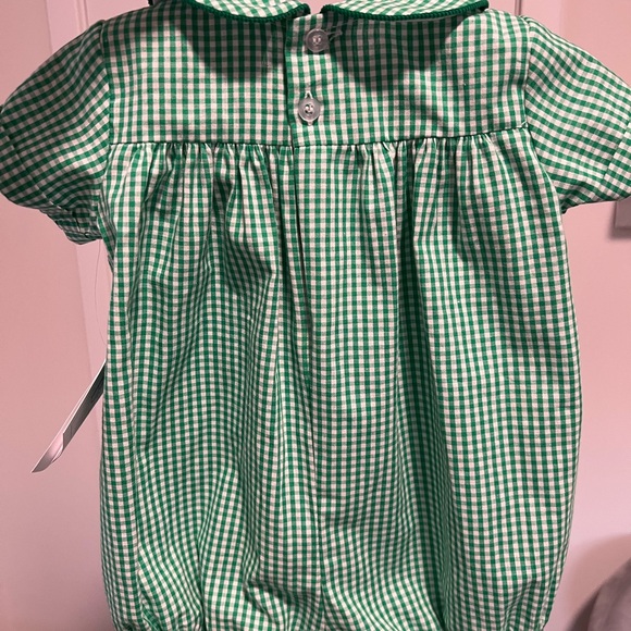 Green Gingham Baby Romper - Picture 2 of 6